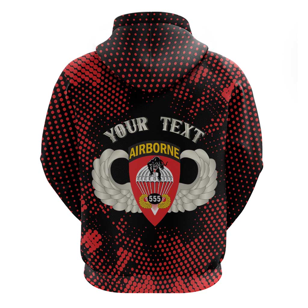Personalized 555th Parachute Infantry Zip Hoodie Triple Nickles Airborne Veteran Tribute