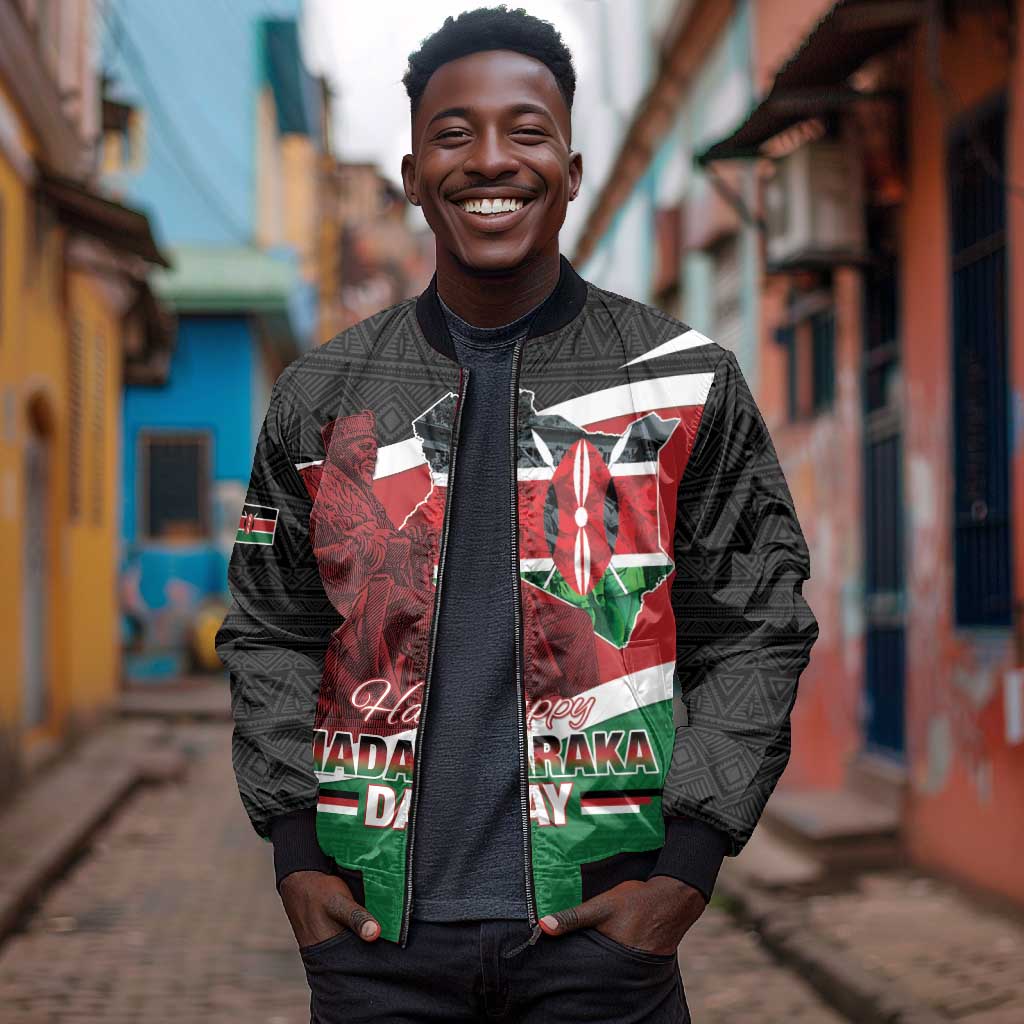 Kenya Madaraka Day Bomber Jacket Jomo Kenyatta With Map