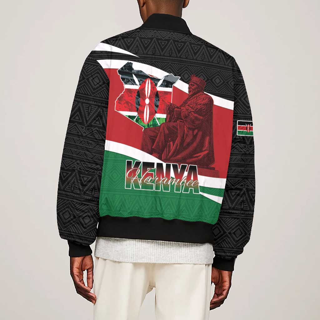 Kenya Madaraka Day Bomber Jacket Jomo Kenyatta With Map