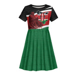 Kenya Madaraka Day Kid Short Sleeve Dress Jomo Kenyatta With Map