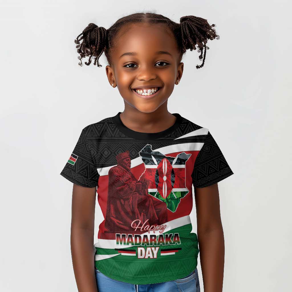 Kenya Madaraka Day Kid T shirt Jomo Kenyatta With Map