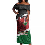 Kenya Madaraka Day Off Shoulder Maxi Dress Jomo Kenyatta With Map