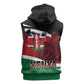 Kenya Madaraka Day Sleeveless Zip Hoodie Jomo Kenyatta With Map - African Pride