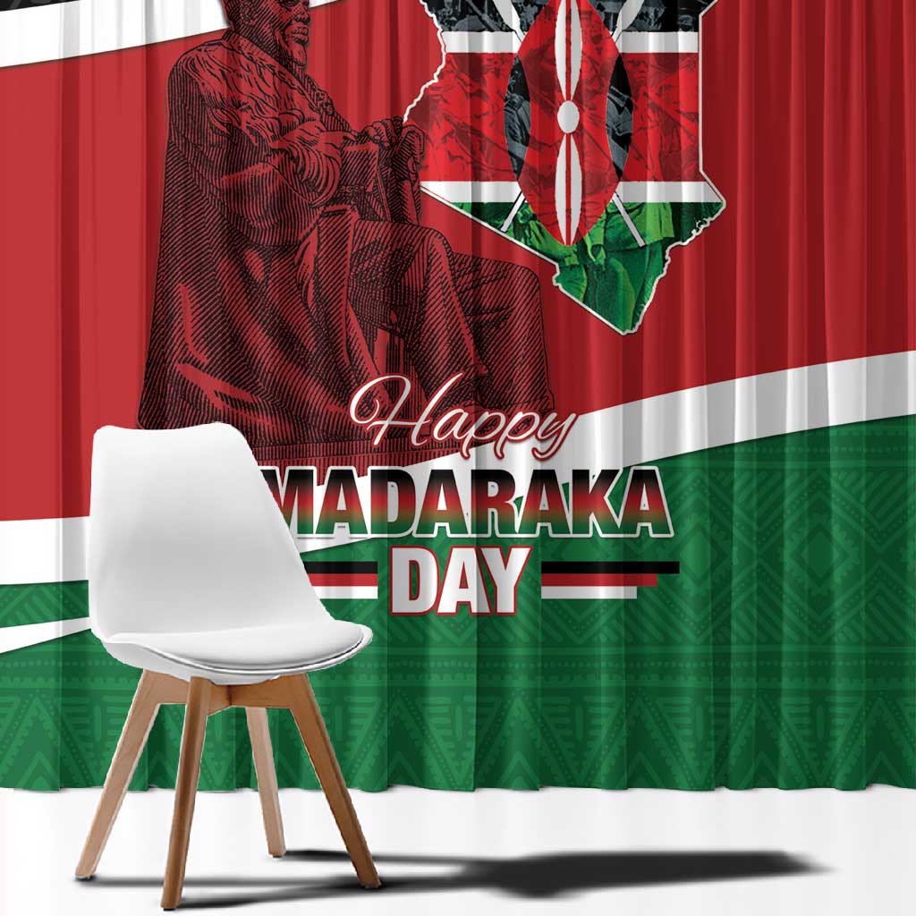Kenya Madaraka Day Window Curtain Jomo Kenyatta With Map