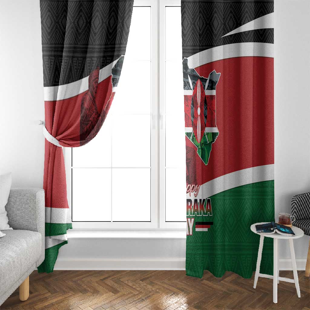 Kenya Madaraka Day Window Curtain Jomo Kenyatta With Map