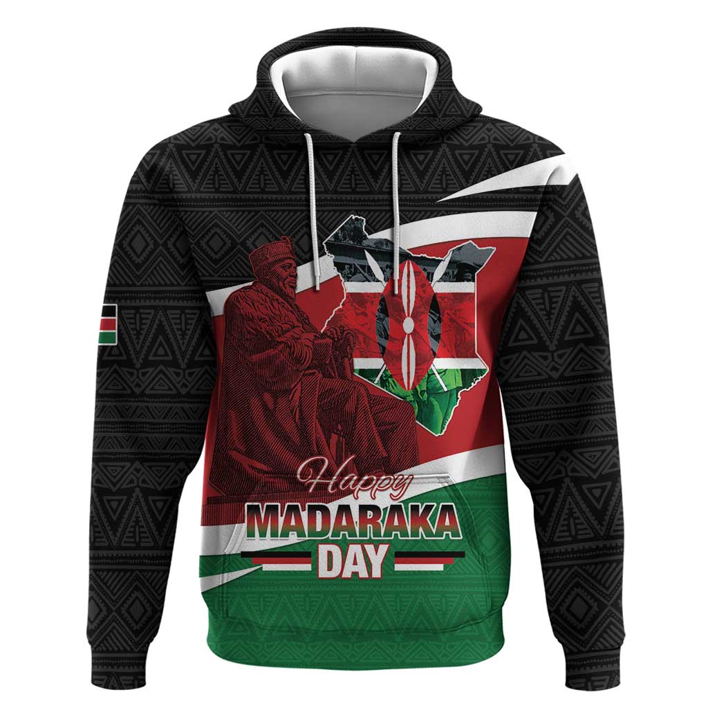 Kenya Madaraka Day Zip Hoodie Jomo Kenyatta With Map