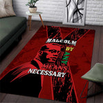 Malcolm X By Any Means Necessary Area Rug Retro Style