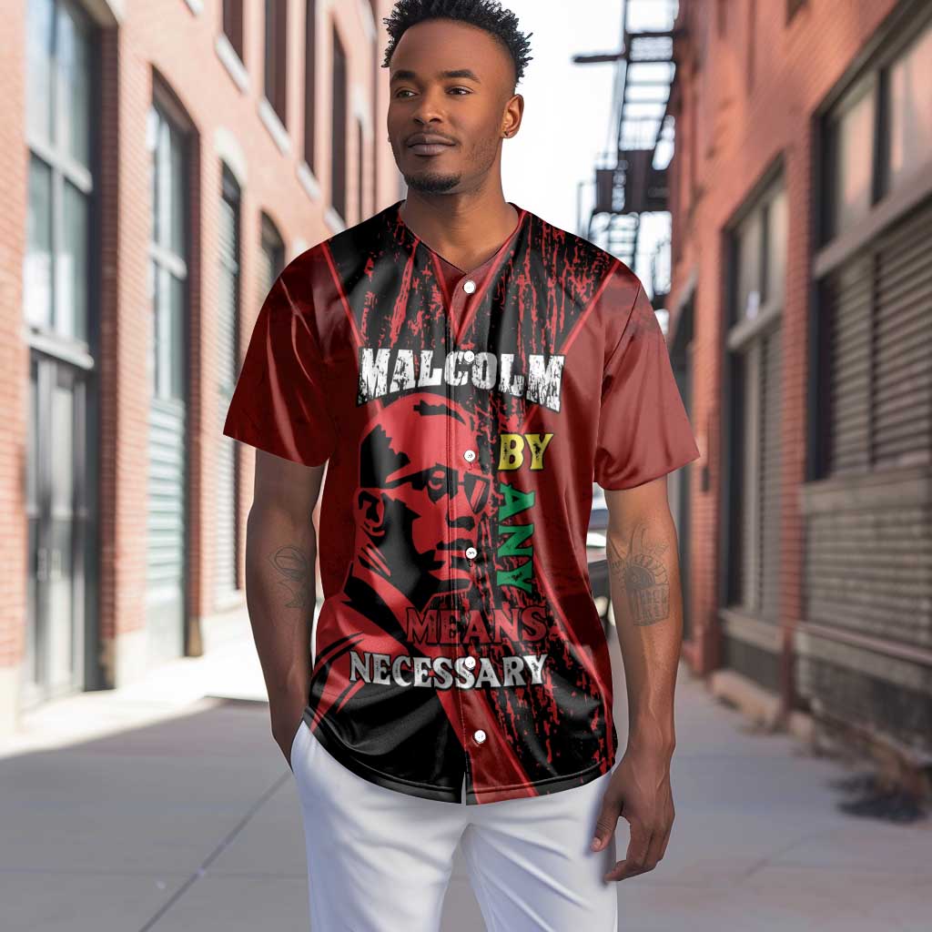 Malcolm X By Any Means Necessary Baseball Jersey Retro Style