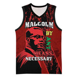 Malcolm X By Any Means Necessary Basketball Jersey Retro Style LT15