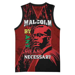 Malcolm X By Any Means Necessary Basketball Jersey Retro Style LT15