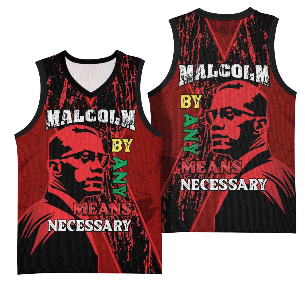 Malcolm X By Any Means Necessary Basketball Jersey Retro Style LT15