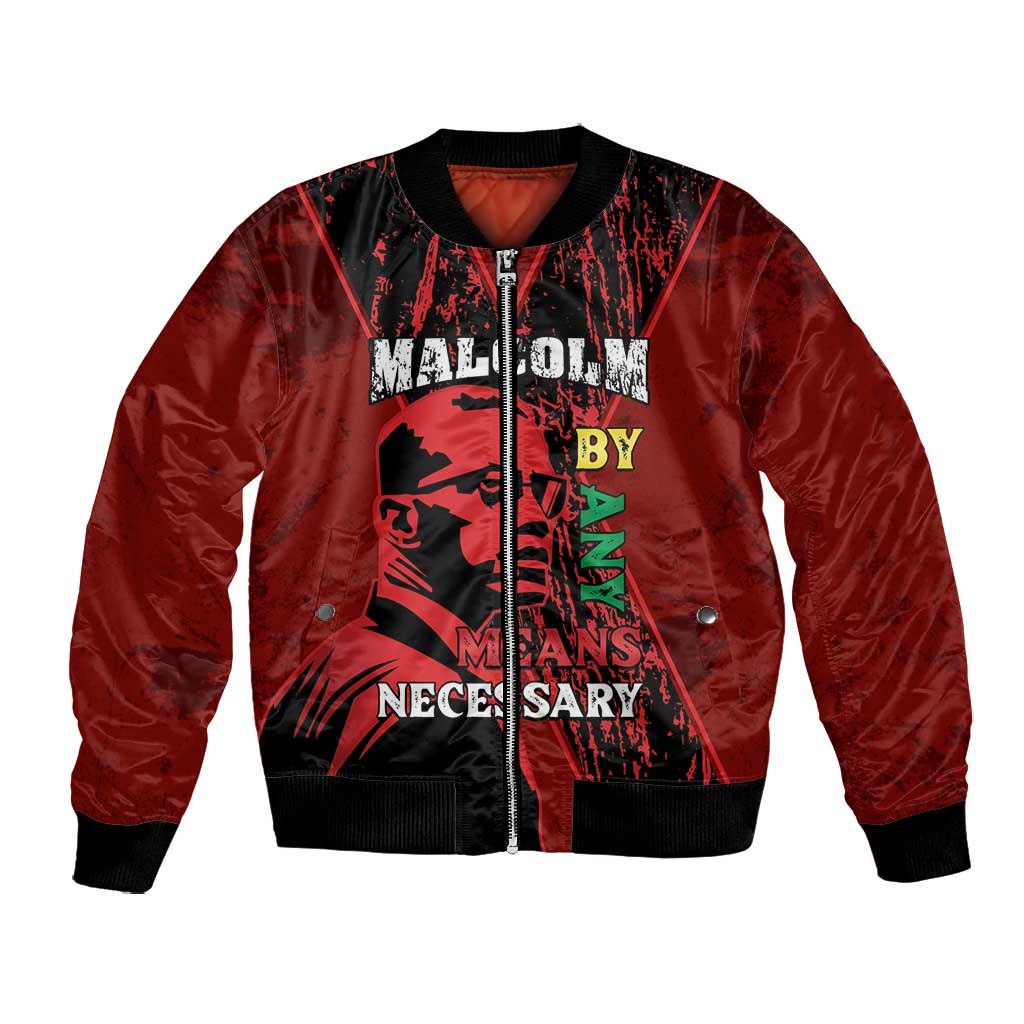 Malcolm X By Any Means Necessary Bomber Jacket Retro Style