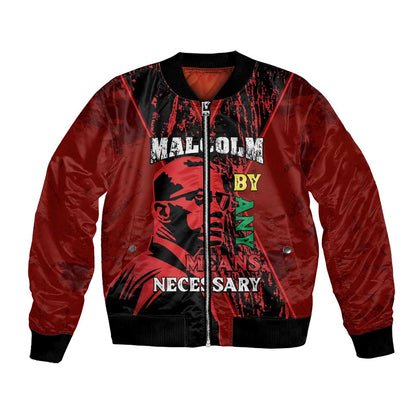 Malcolm X By Any Means Necessary Bomber Jacket Retro Style