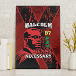 Malcolm X By Any Means Necessary Canvas Wall Art Retro Style