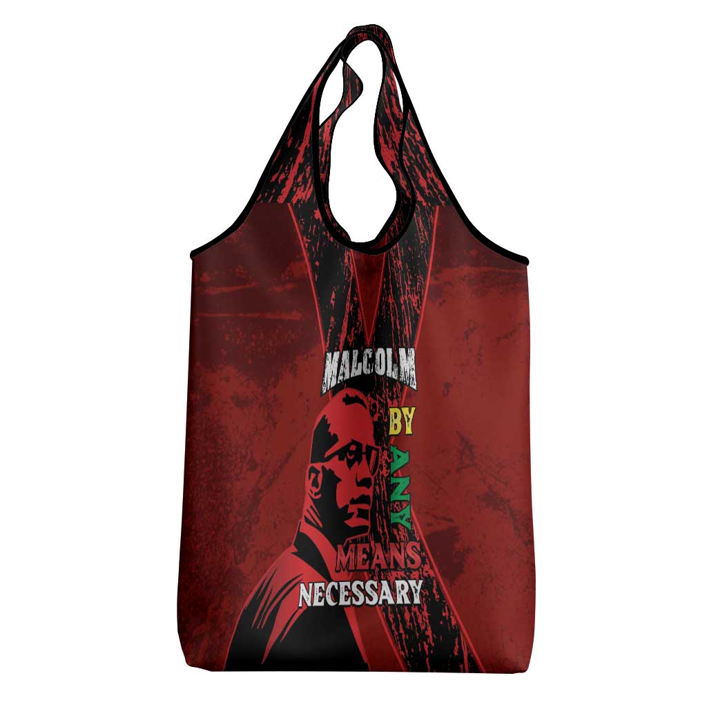 Malcolm X By Any Means Necessary Grocery Bag Retro Style
