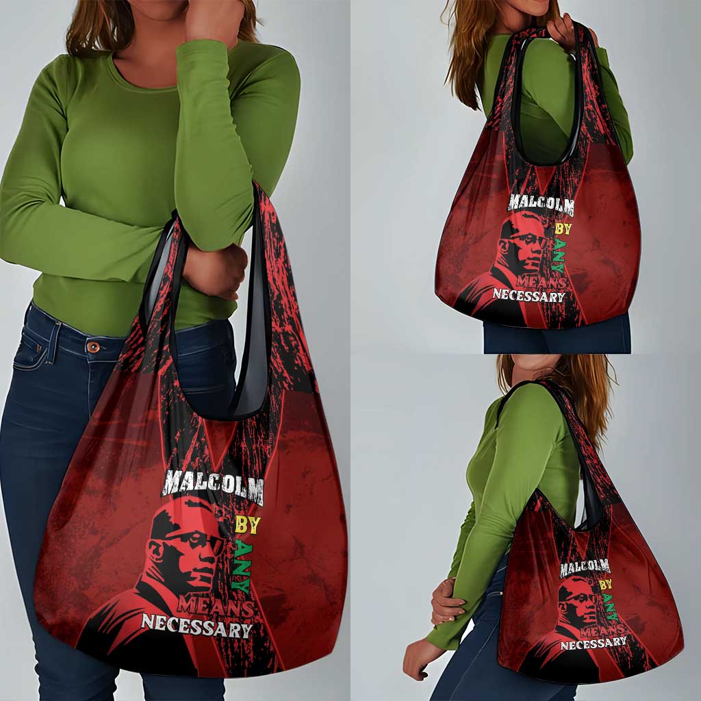 Malcolm X By Any Means Necessary Grocery Bag Retro Style