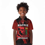 Malcolm X By Any Means Necessary Kid Polo Shirt Retro Style