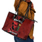 Malcolm X By Any Means Necessary Leather Tote Bag Retro Style