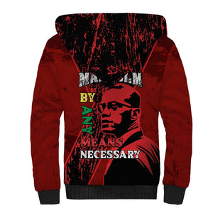 Malcolm X By Any Means Necessary Sherpa Hoodie Retro Style