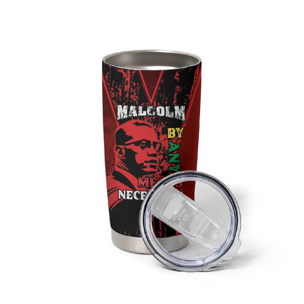 Malcolm X By Any Means Necessary Tumbler Cup Retro Style