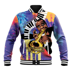 Satchmofest What a Wonderful World Baseball Jacket King Of Jazz SummerFest - African Pride