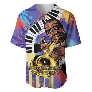 Satchmofest What a Wonderful World Baseball Jersey King Of Jazz SummerFest - African Pride