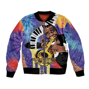 Satchmofest What a Wonderful World Bomber Jacket King Of Jazz SummerFest - African Pride