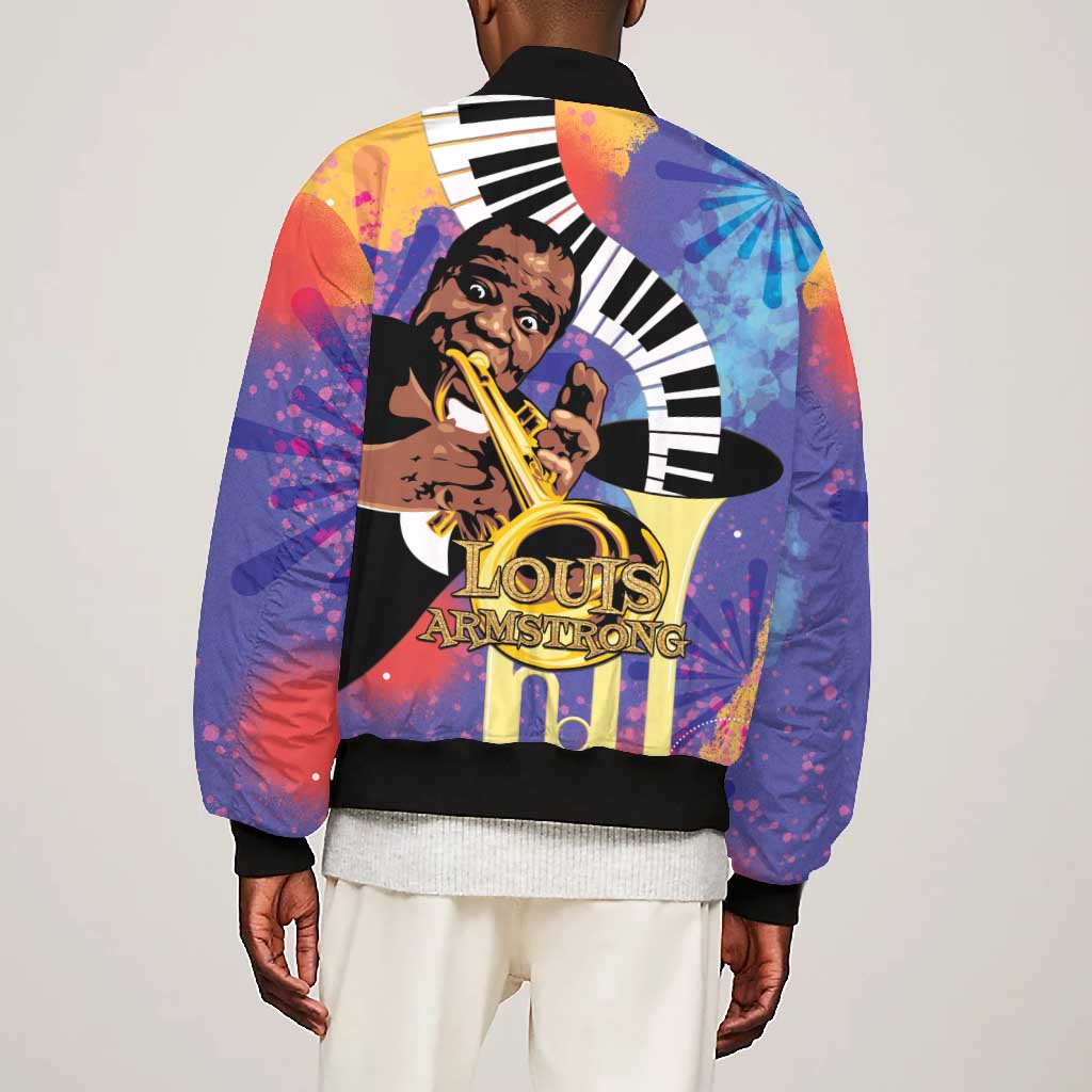 Satchmofest What a Wonderful World Bomber Jacket King Of Jazz SummerFest - African Pride