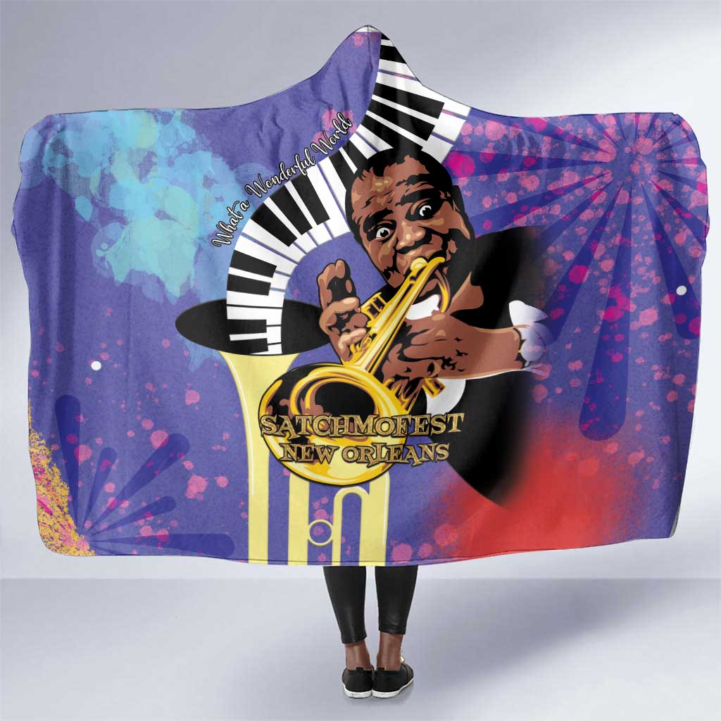 Satchmofest What a Wonderful World Hooded Blanket King Of Jazz SummerFest - African Pride