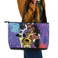 Satchmofest What a Wonderful World Leather Tote Bag King Of Jazz SummerFest - African Pride