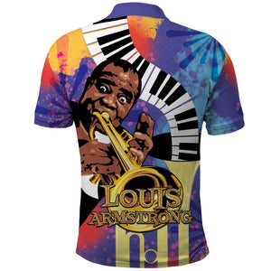 Satchmofest What a Wonderful World Polo Shirt King Of Jazz SummerFest - African Pride