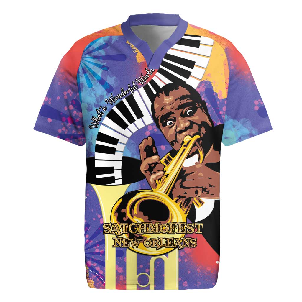 Satchmofest What a Wonderful World Rugby Jersey King Of Jazz SummerFest - African Pride