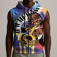 Satchmofest What a Wonderful World Sleeveless Zip Hoodie King Of Jazz SummerFest - African Pride