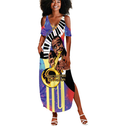 Satchmofest What a Wonderful World Summer Maxi Dress King Of Jazz SummerFest - African Pride