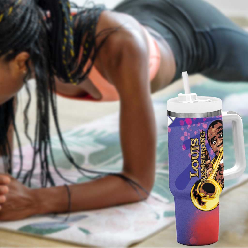 Satchmofest What a Wonderful World Tumbler With Handle King Of Jazz SummerFest - African Pride