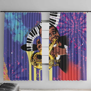 Satchmofest What a Wonderful World Window Curtain King Of Jazz SummerFest - African Pride