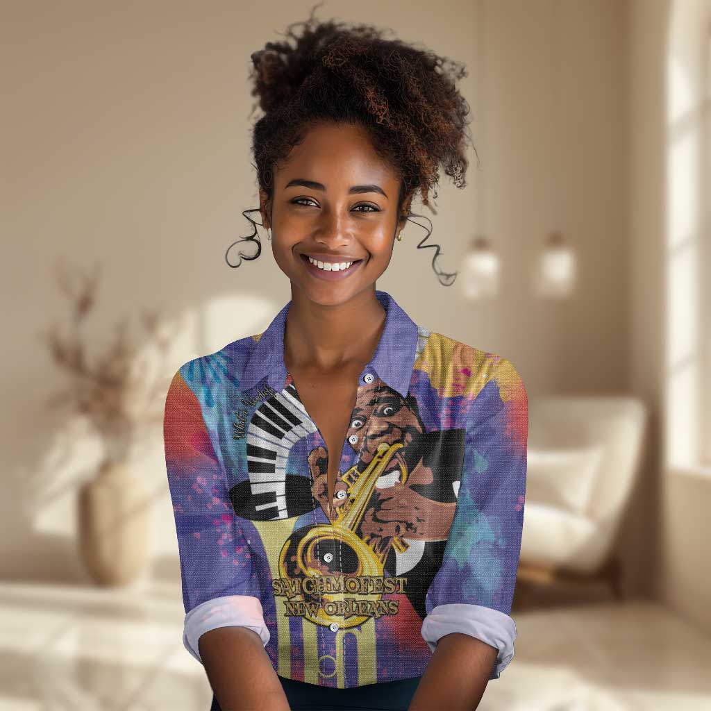Satchmofest What a Wonderful World Women Casual Shirt King Of Jazz SummerFest - African Pride