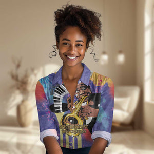 Satchmofest What a Wonderful World Women Casual Shirt King Of Jazz SummerFest - African Pride