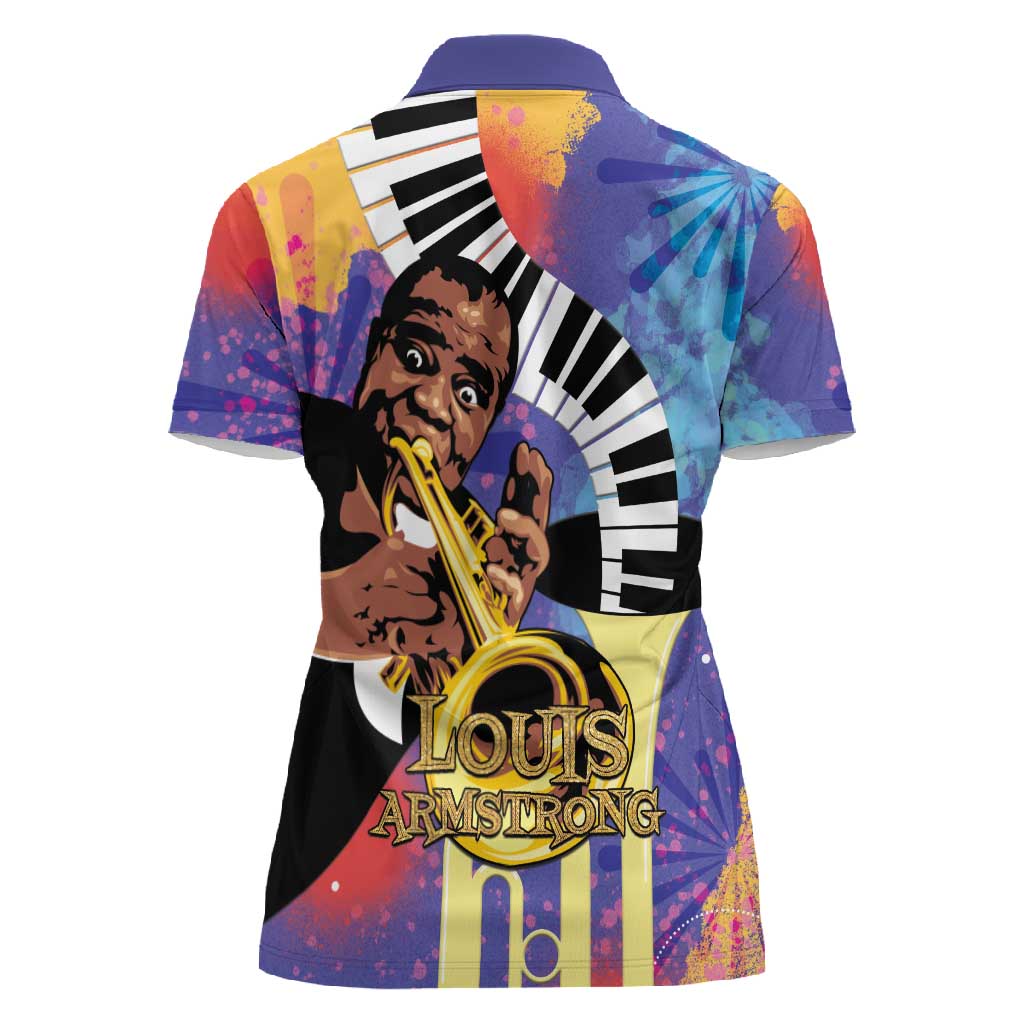 Satchmofest What a Wonderful World Women Polo Shirt King Of Jazz SummerFest - African Pride