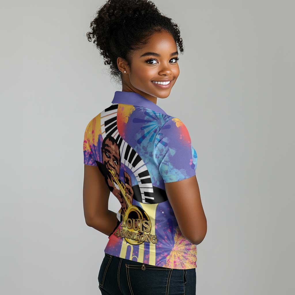 Satchmofest What a Wonderful World Women Polo Shirt King Of Jazz SummerFest - African Pride