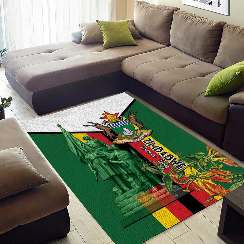 Zimbabwe Heroes' Day Area Rug Nyika yeZimbabwe Monument - Coat Of Arms - African Pride