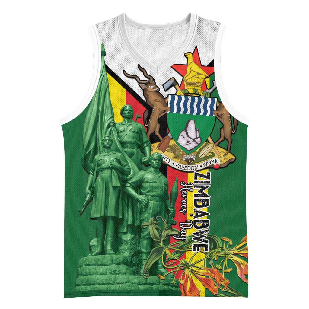 Personalized Zimbabwe Heroes' Day Basketball Jersey Nyika yeZimbabwe Monument - Coat Of Arms LT15