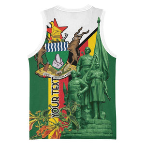 Personalized Zimbabwe Heroes' Day Basketball Jersey Nyika yeZimbabwe Monument - Coat Of Arms LT15
