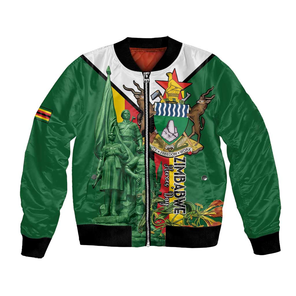 Personalized Zimbabwe Heroes' Day Bomber Jacket Nyika yeZimbabwe Monument - Coat Of Arms - African Pride