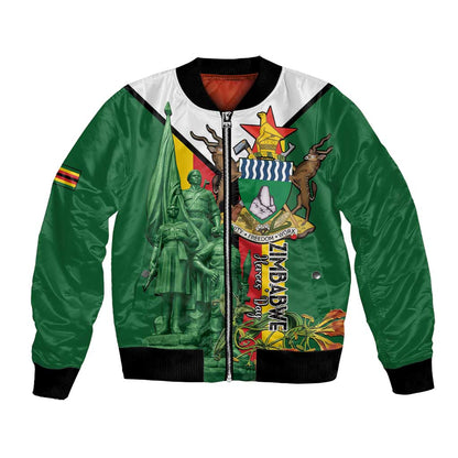 Personalized Zimbabwe Heroes' Day Bomber Jacket Nyika yeZimbabwe Monument - Coat Of Arms - African Pride