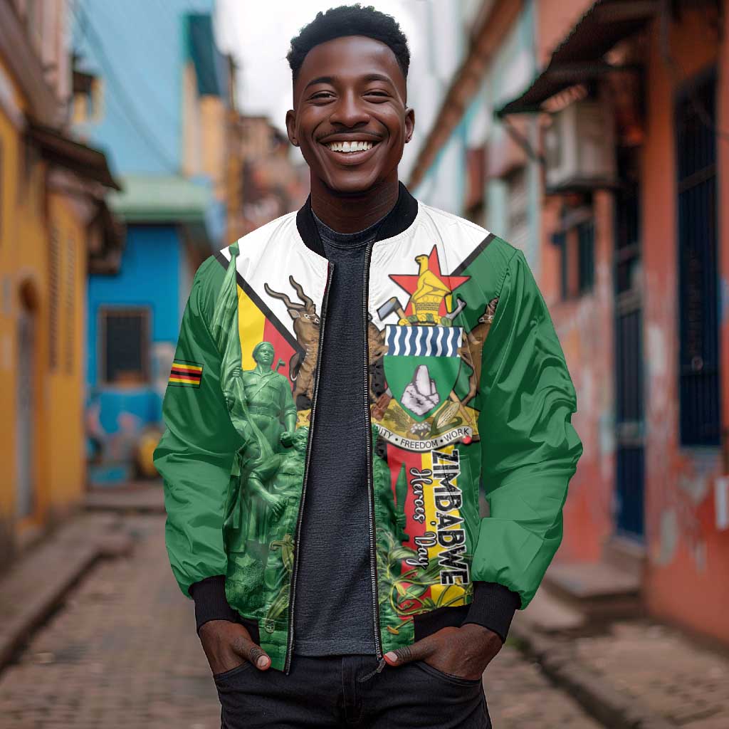 Personalized Zimbabwe Heroes' Day Bomber Jacket Nyika yeZimbabwe Monument - Coat Of Arms - African Pride