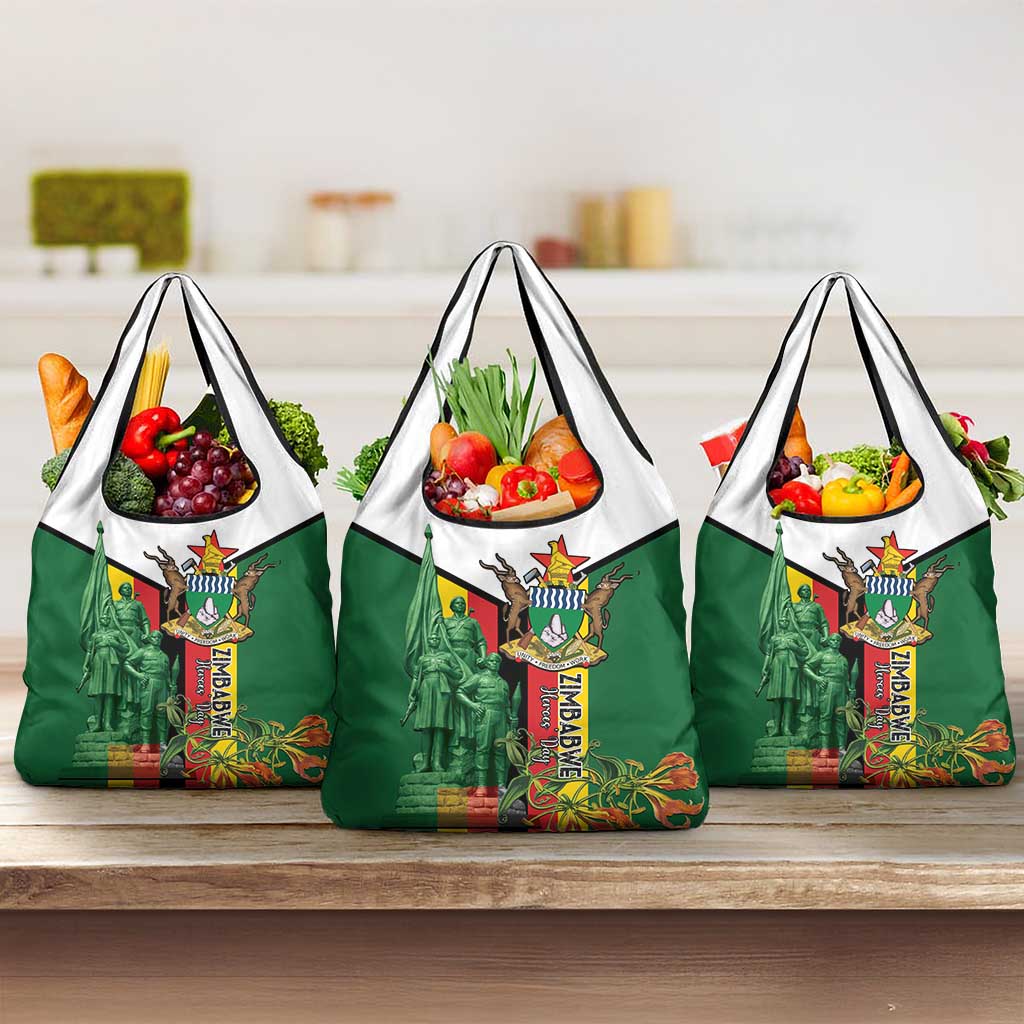 Zimbabwe Heroes' Day Grocery Bag Nyika yeZimbabwe Monument - Coat Of Arms - African Pride