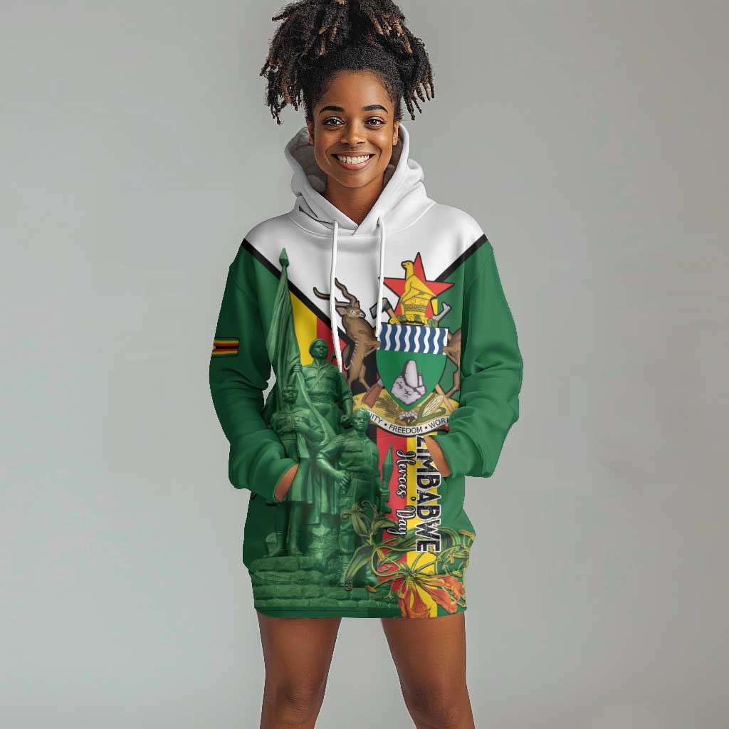 Personalized Zimbabwe Heroes' Day Hoodie Dress Nyika yeZimbabwe Monument - Coat Of Arms - African Pride