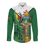 Personalized Zimbabwe Heroes' Day Long Sleeve Button Shirt Nyika yeZimbabwe Monument - Coat Of Arms - African Pride