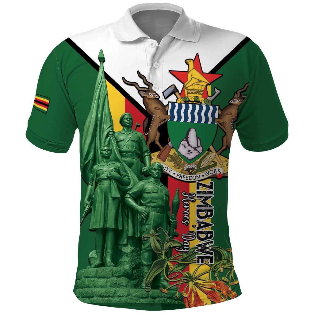 Personalized Zimbabwe Heroes' Day Polo Shirt Nyika yeZimbabwe Monument - Coat Of Arms - African Pride